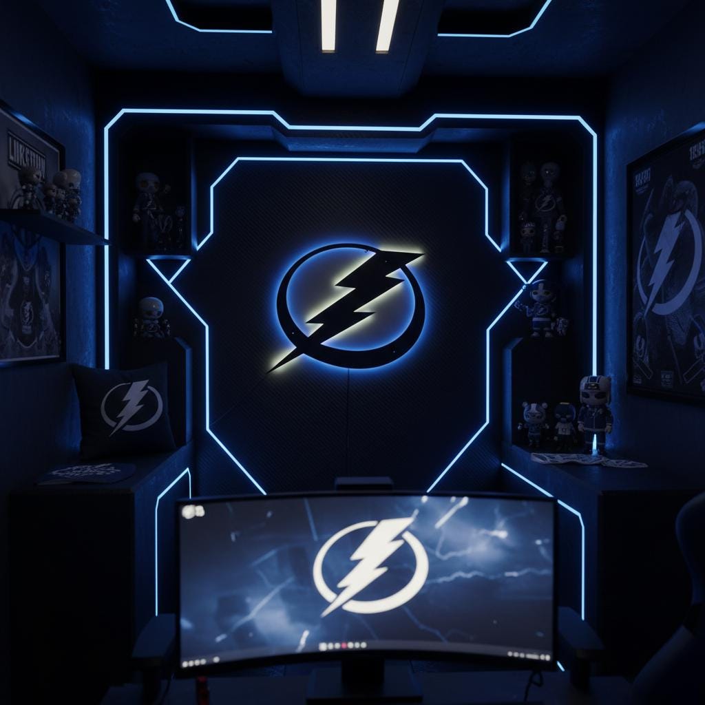 Tampa Bay Lightning Wall Art - NHL Hockey Team Logo Game Room Decor