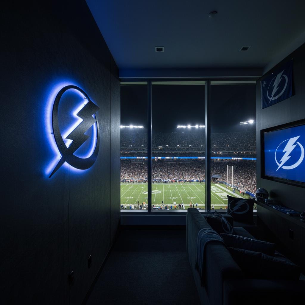 Tampa Bay Lightning Wall Art - NHL Hockey Team Logo Game Room Decor