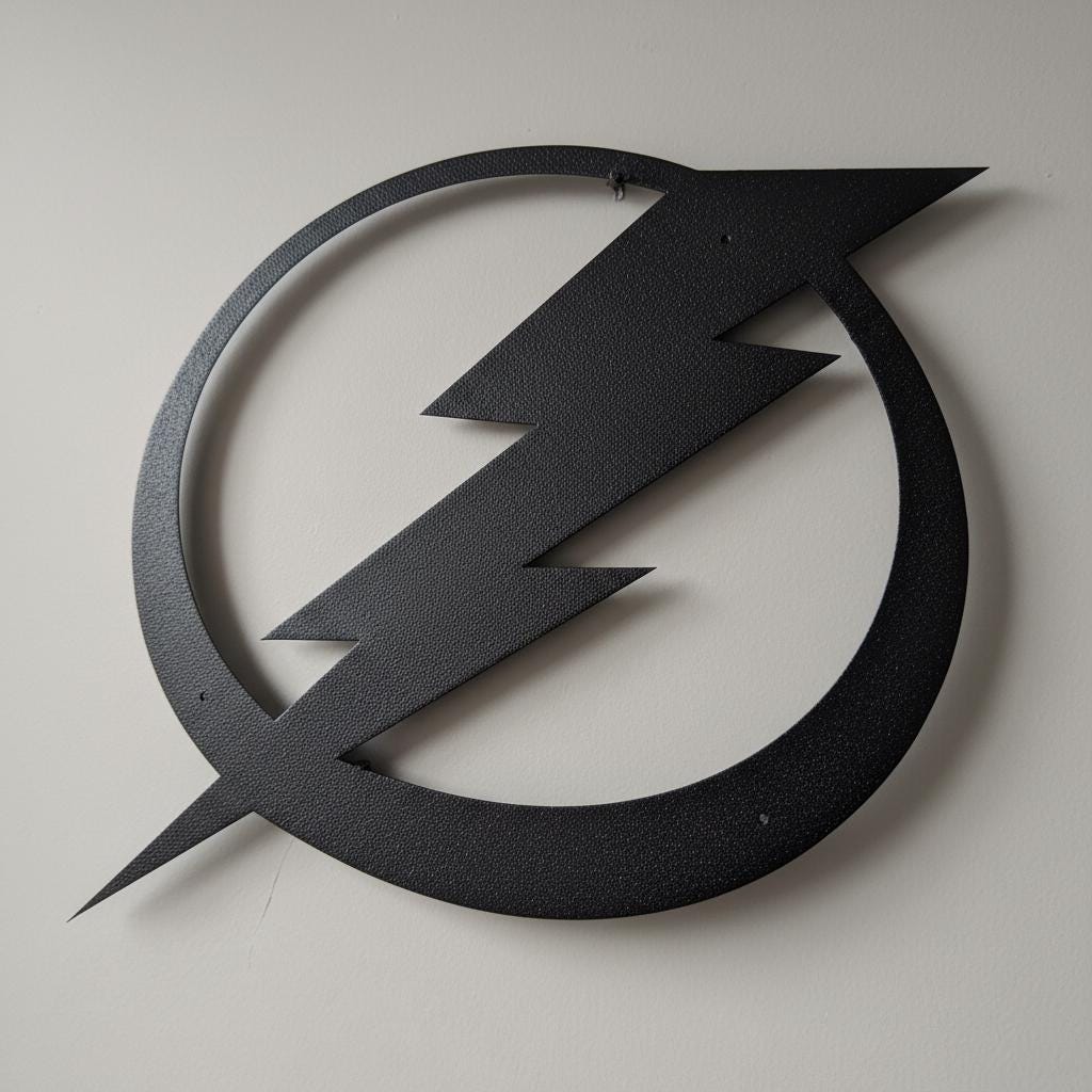 Tampa Bay Lightning Wall Art - NHL Hockey Team Logo Game Room Decor