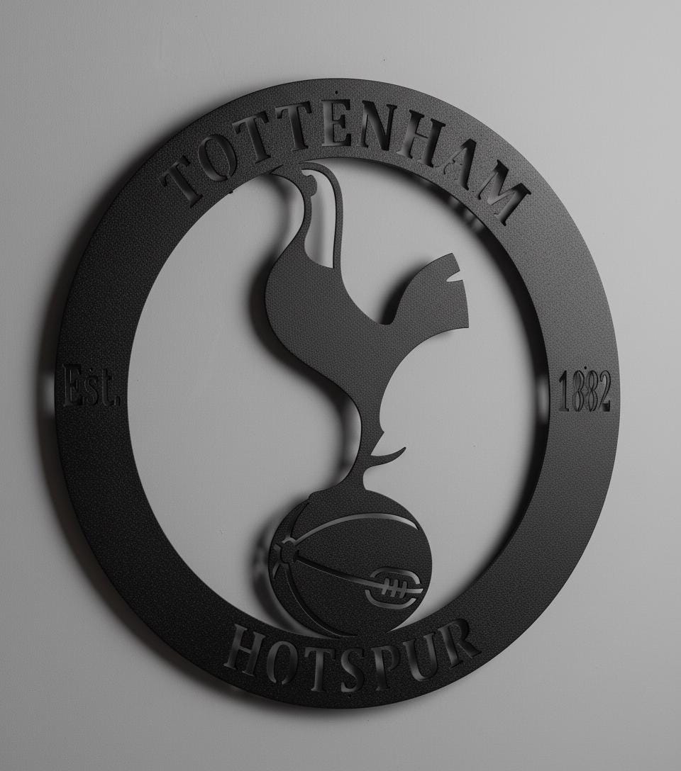 Tottenham Wall Art - Spurs Team Logo Football Club Decor - Game Room Gift