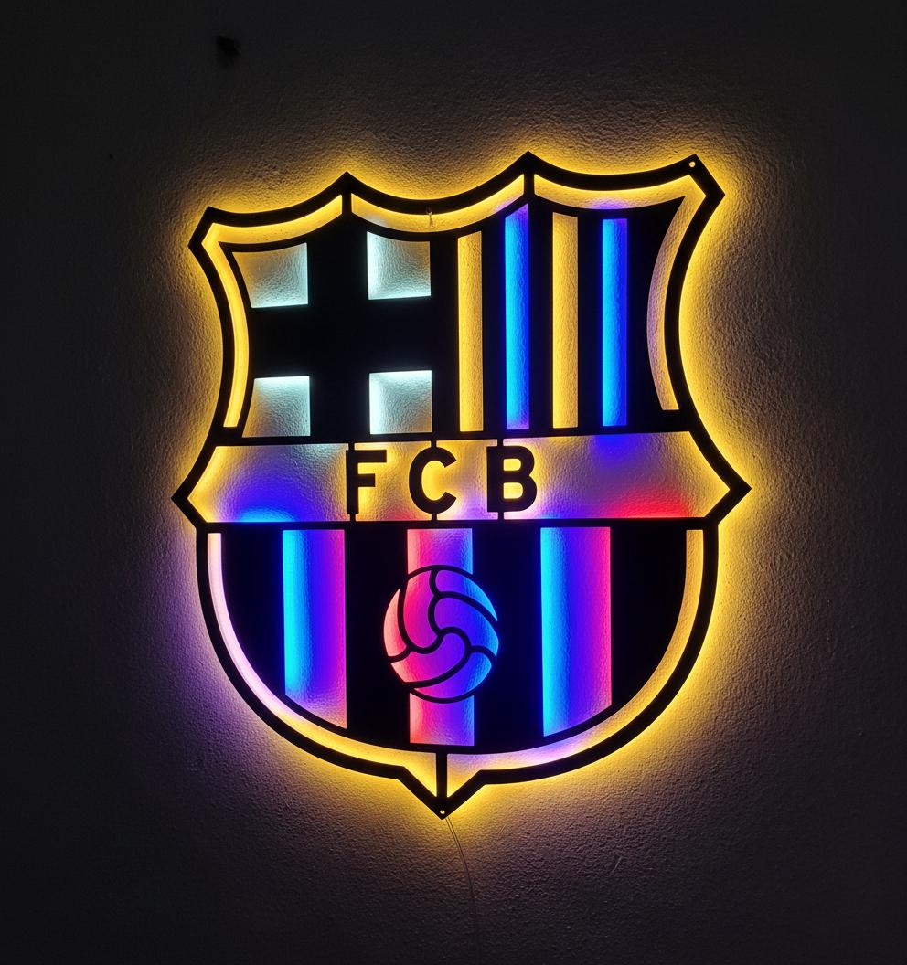 FC Barcelona Wall Art - Official Team Logo Soccer Fan Decor Game Room Gift