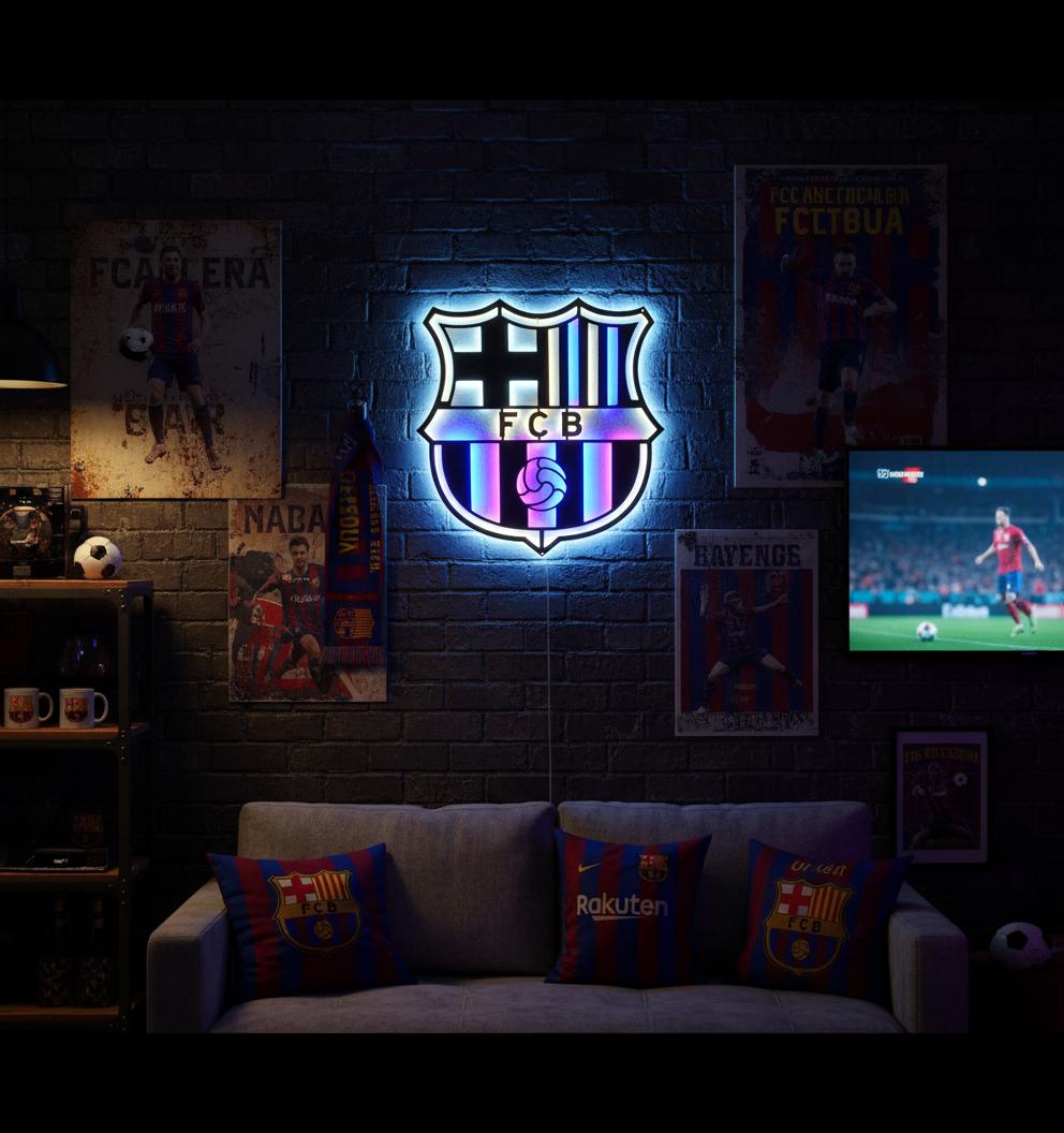 FC Barcelona Wall Art - Official Team Logo Soccer Fan Decor Game Room Gift