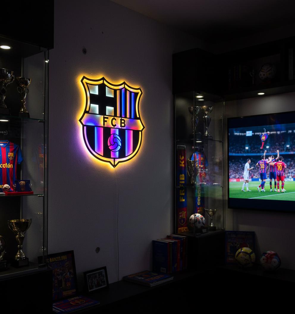 FC Barcelona Wall Art - Official Team Logo Soccer Fan Decor Game Room Gift