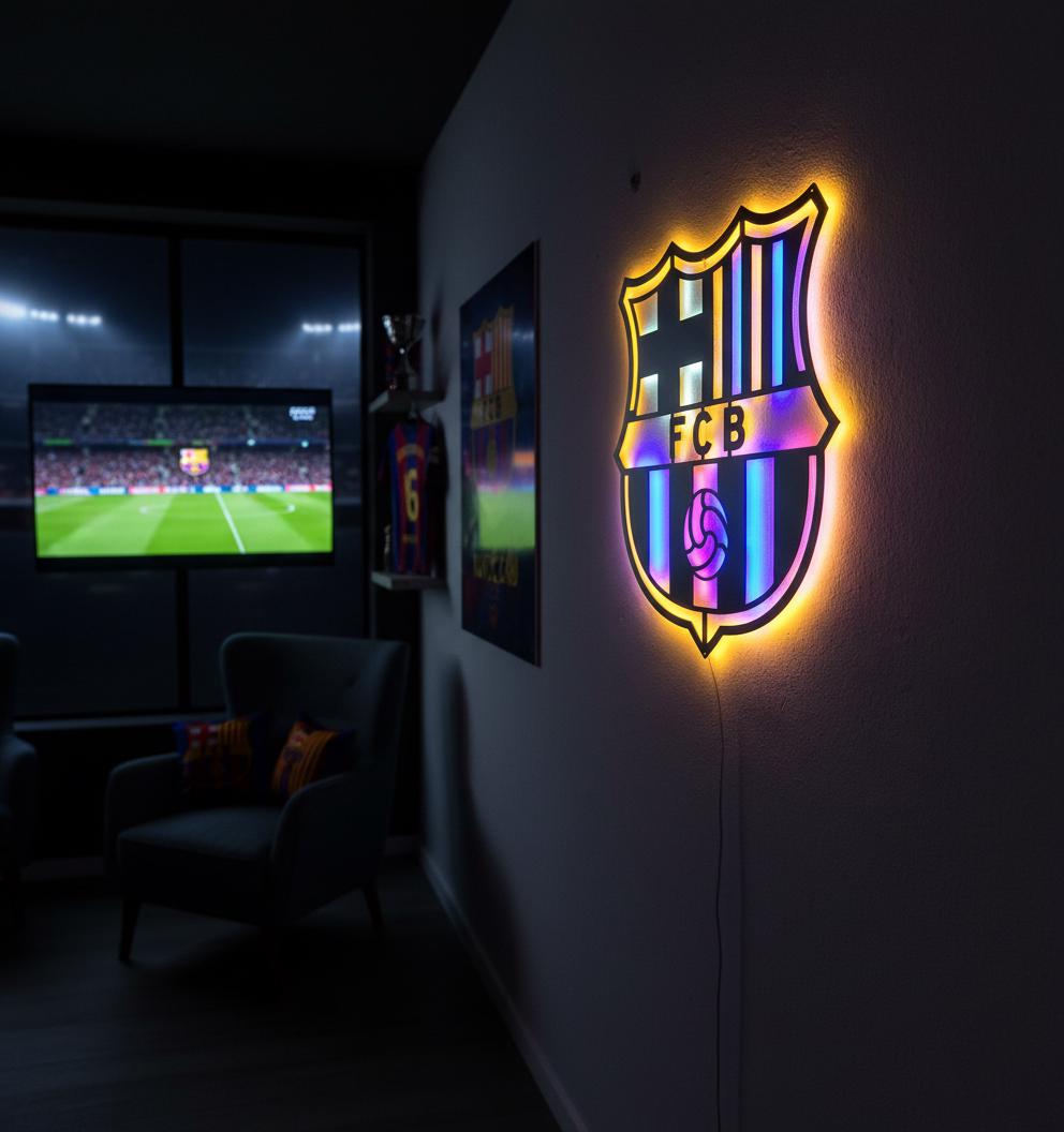 FC Barcelona Wall Art - Official Team Logo Soccer Fan Decor Game Room Gift