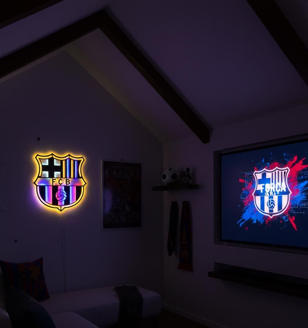 FC Barcelona Wall Art - Official Team Logo Soccer Fan Decor Game Room Gift