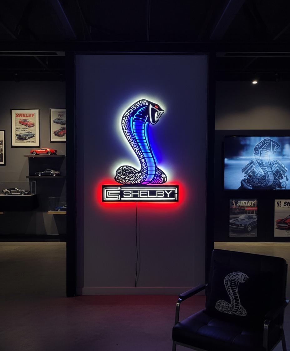 Shelby Wall Art - Iconic Cobra Logo - Ford Mustang Garage Decor