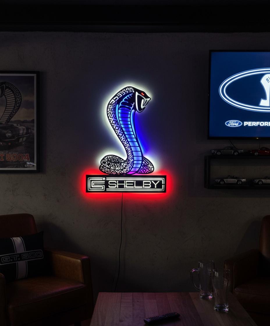 Shelby Wall Art - Iconic Cobra Logo - Ford Mustang Garage Decor