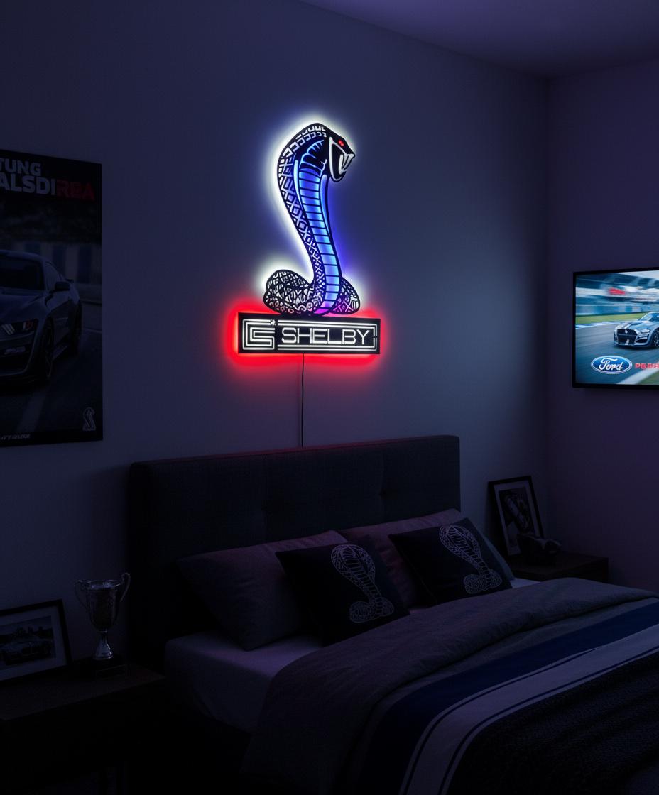 Shelby Wall Art - Iconic Cobra Logo - Ford Mustang Garage Decor