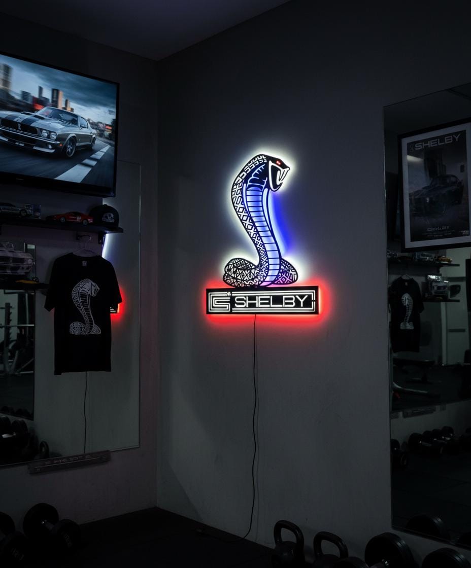 Shelby Wall Art - Iconic Cobra Logo - Ford Mustang Garage Decor
