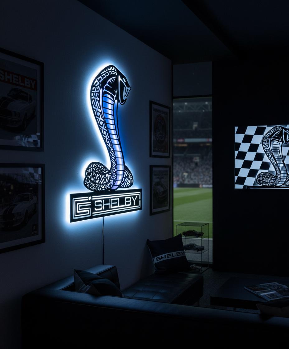 Shelby Wall Art - Iconic Cobra Logo - Ford Mustang Garage Decor