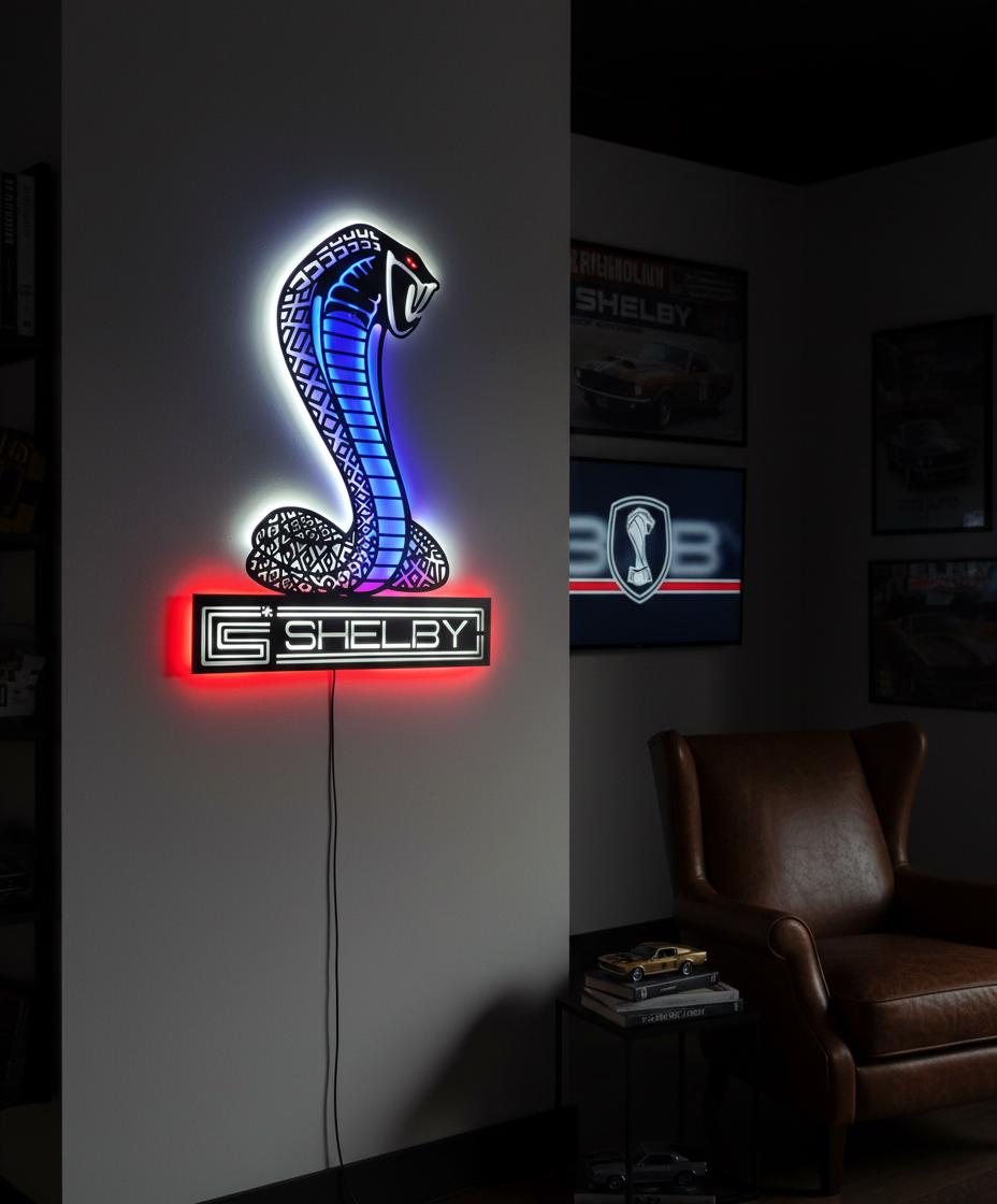 Shelby Wall Art - Iconic Cobra Logo - Ford Mustang Garage Decor