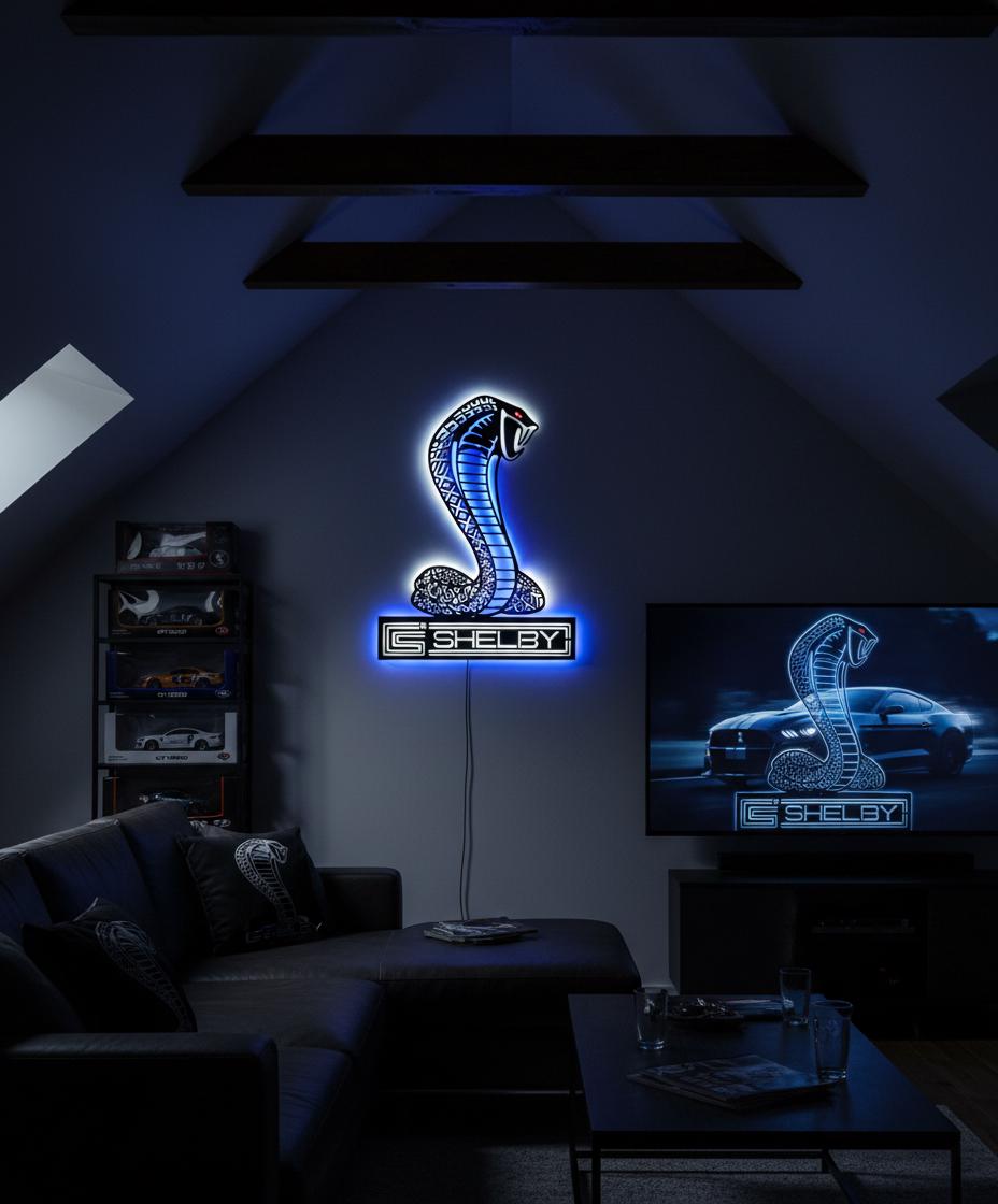 Shelby Wall Art - Iconic Cobra Logo - Ford Mustang Garage Decor
