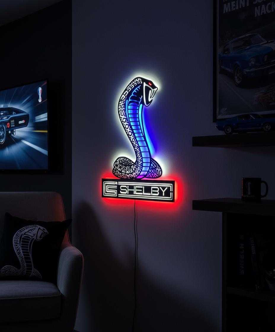 Shelby Wall Art - Iconic Cobra Logo - Ford Mustang Garage Decor