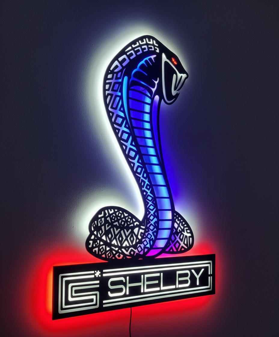 Shelby Wall Art - Iconic Cobra Logo - Ford Mustang Garage Decor