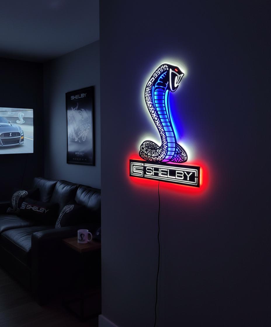 Shelby Wall Art - Iconic Cobra Logo - Ford Mustang Garage Decor