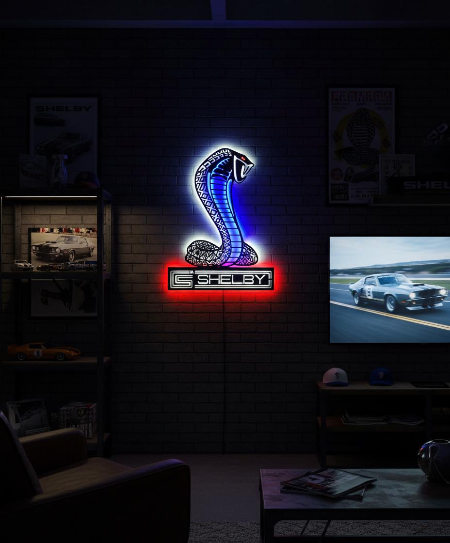 Shelby Wall Art - Iconic Cobra Logo - Ford Mustang Garage Decor