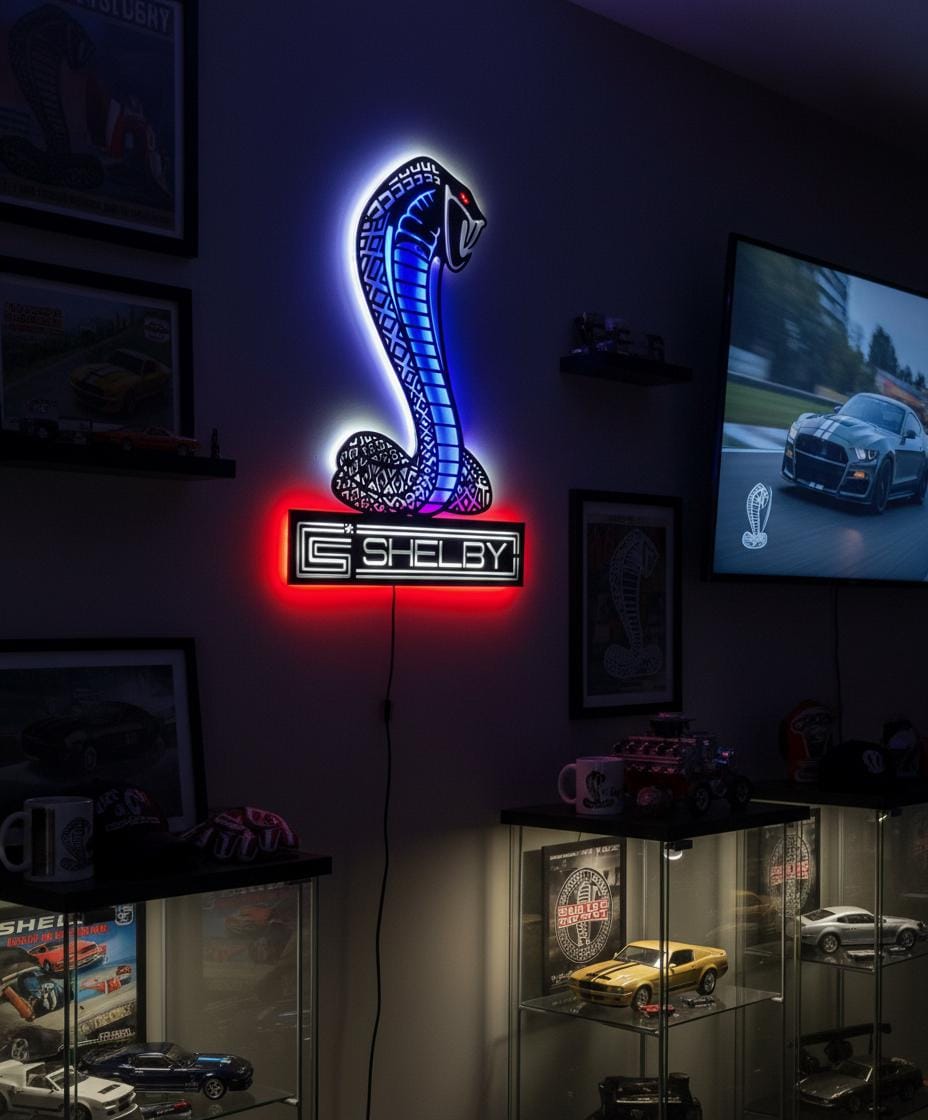 Shelby Wall Art - Iconic Cobra Logo - Ford Mustang Garage Decor