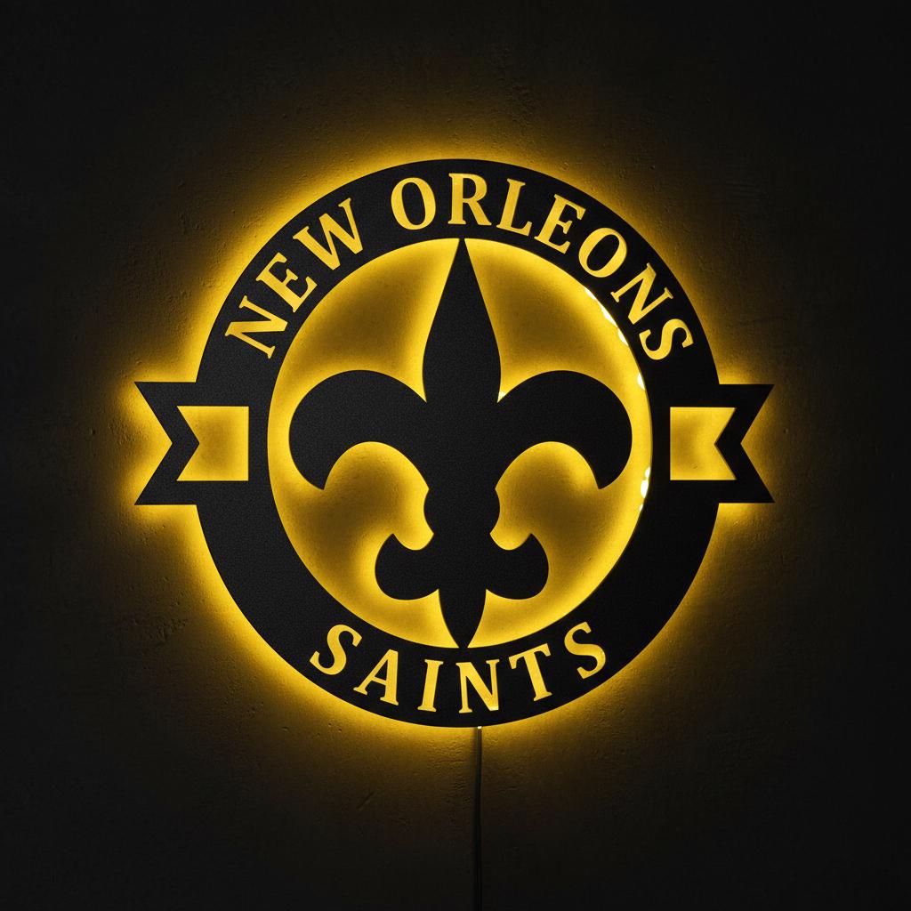 New Orleans Saints Wall Art - NFL Football Team Logo Game Room Decor
