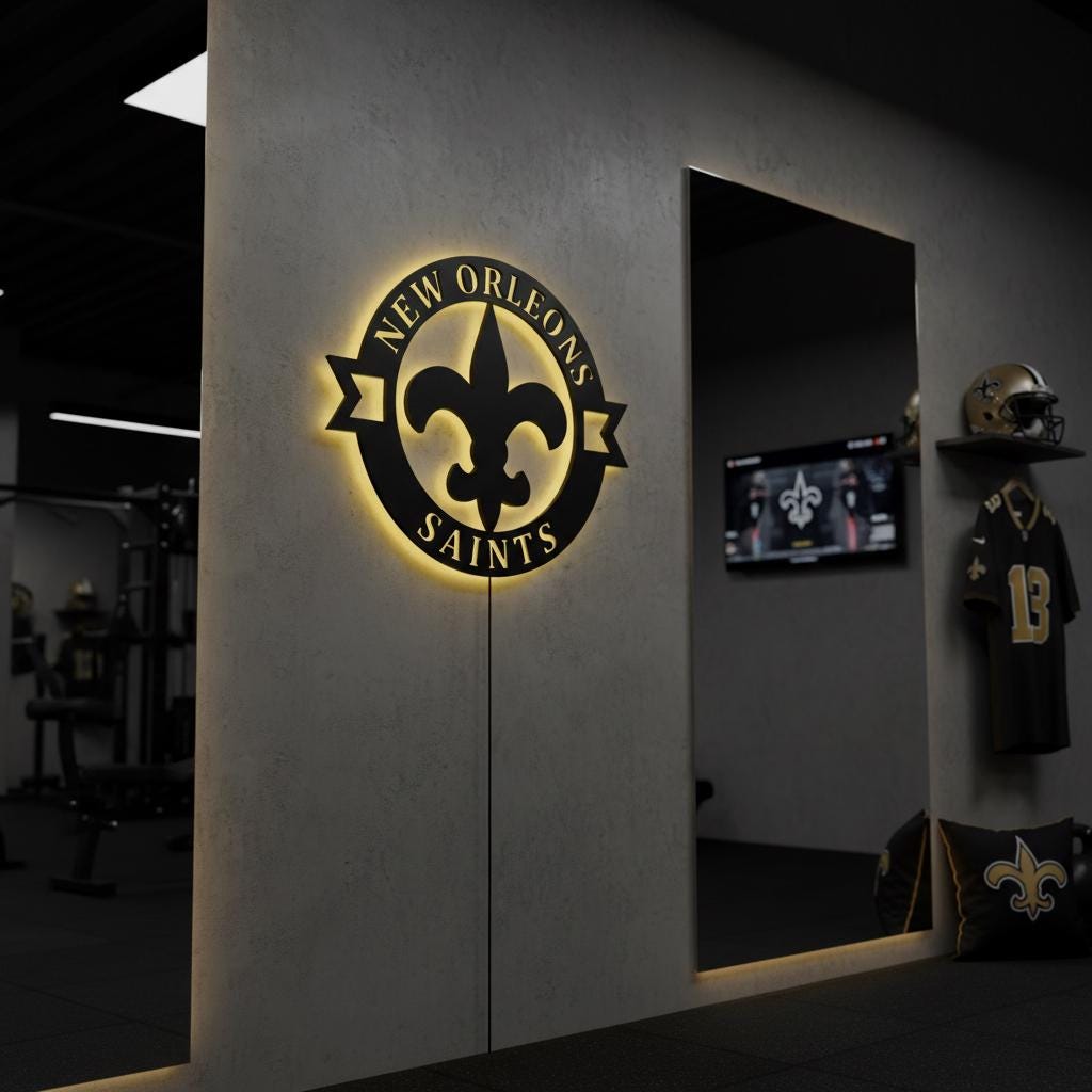 New Orleans Saints Wall Art - NFL Football Team Logo Game Room Decor