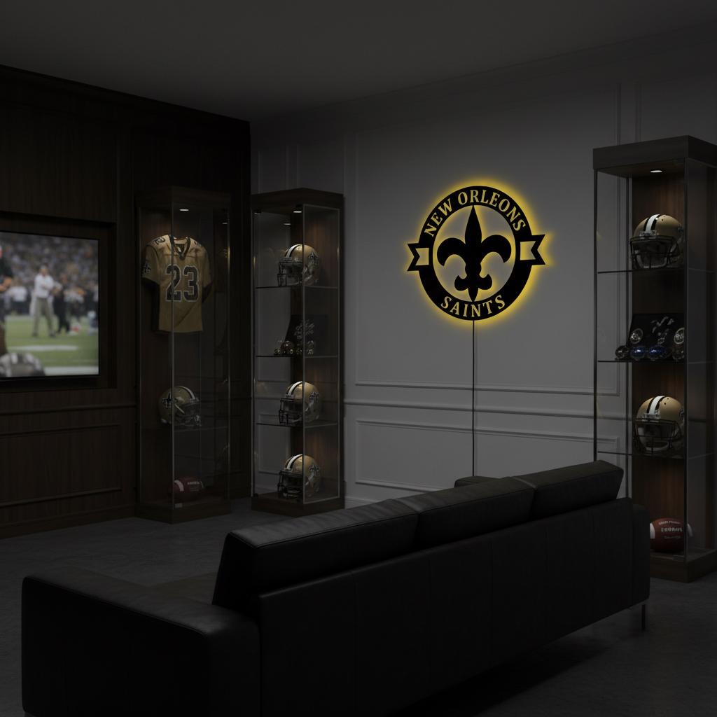 New Orleans Saints Wall Art - NFL Football Team Logo Game Room Decor