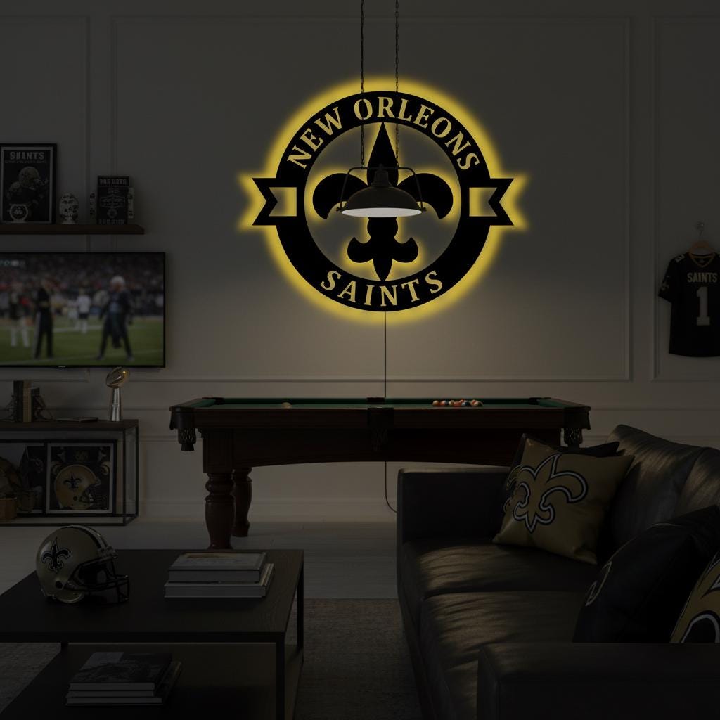 New Orleans Saints Wall Art - NFL Football Team Logo Game Room Decor