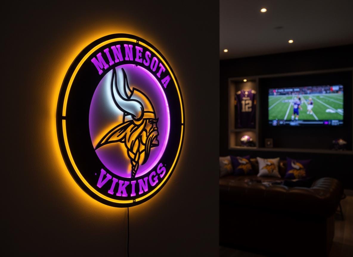 Handmade Minnesota Vikings Metal Wall Art – NFL Game Room Decor
