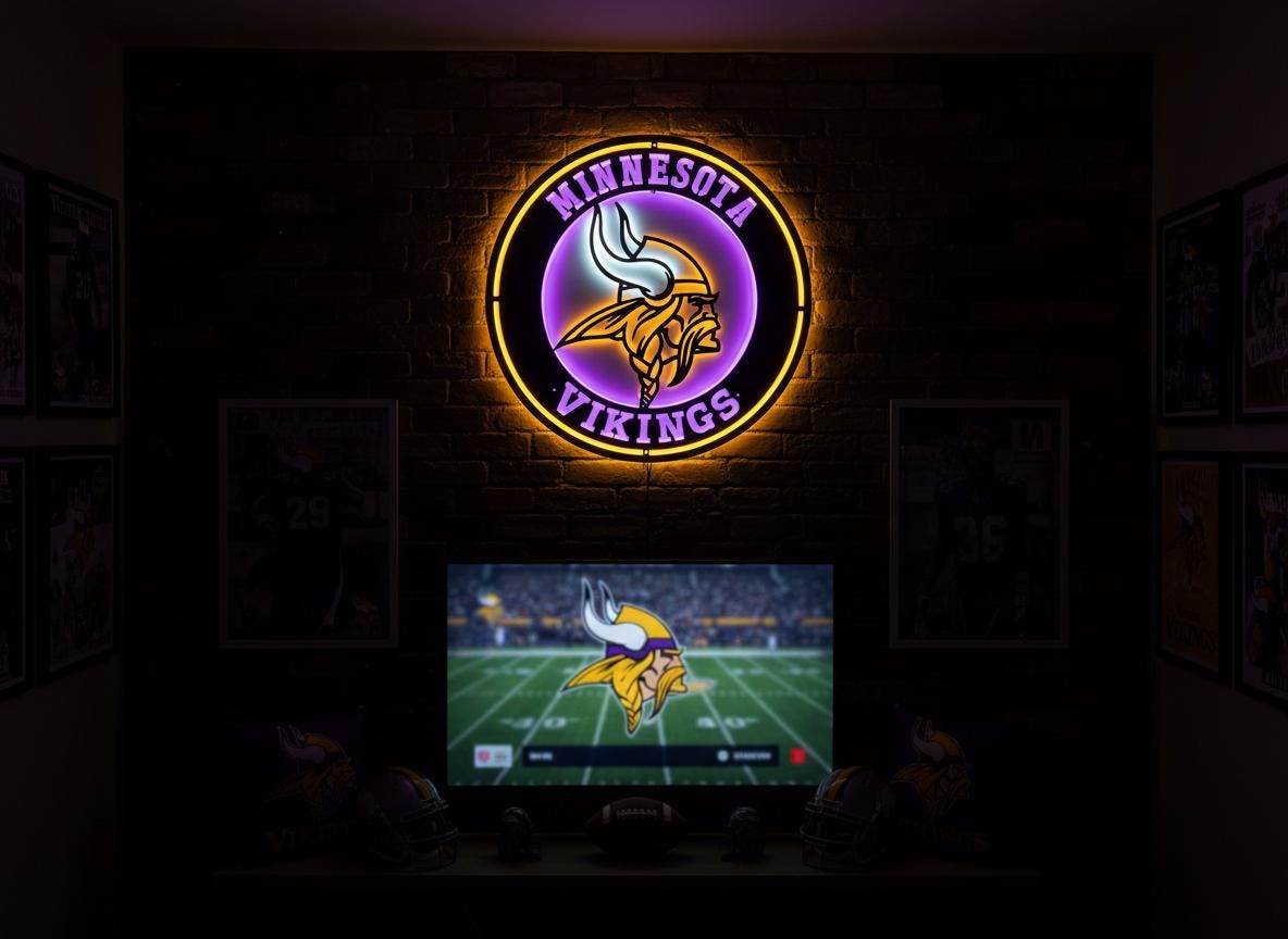 Handmade Minnesota Vikings Metal Wall Art – NFL Game Room Decor