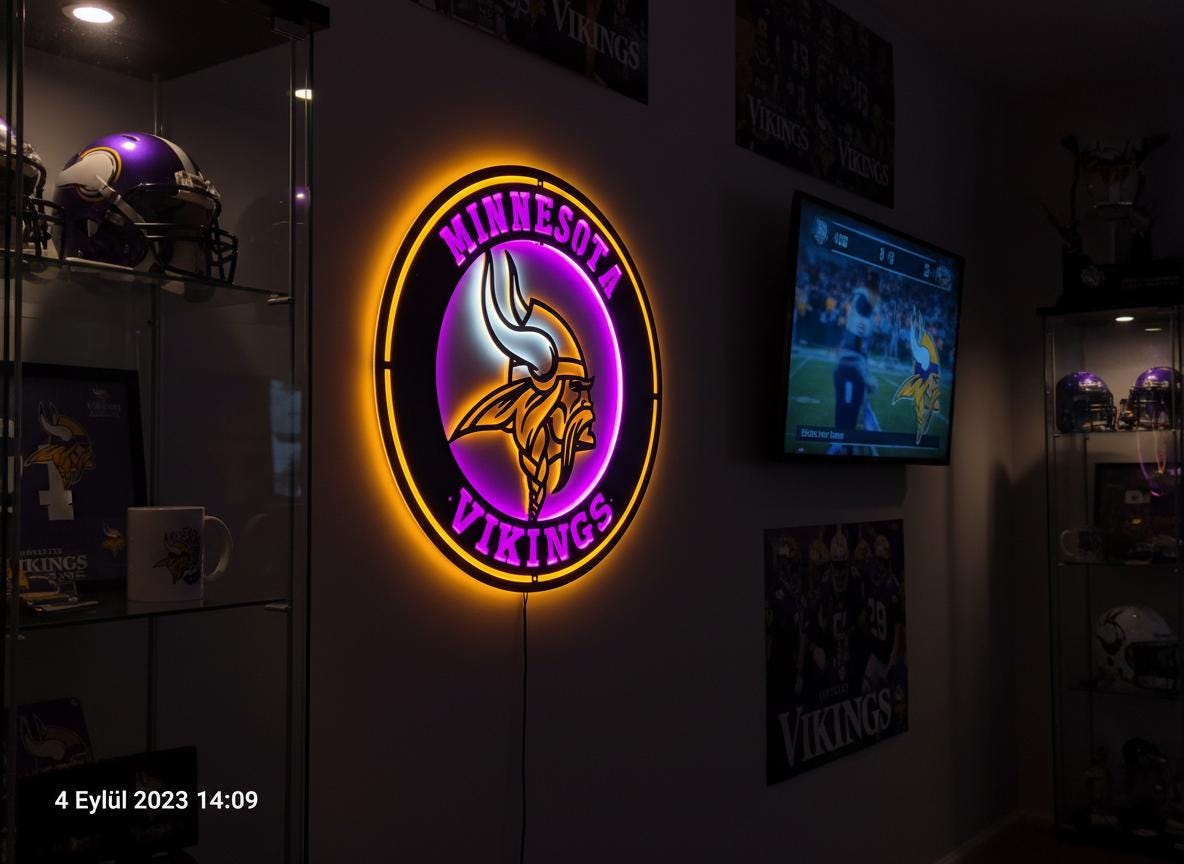 Handmade Minnesota Vikings Metal Wall Art – NFL Game Room Decor