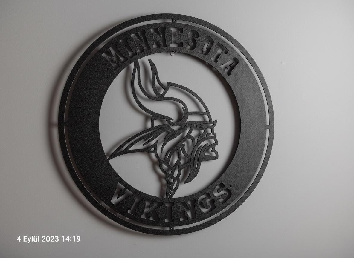 Handmade Minnesota Vikings Metal Wall Art – NFL Game Room Decor