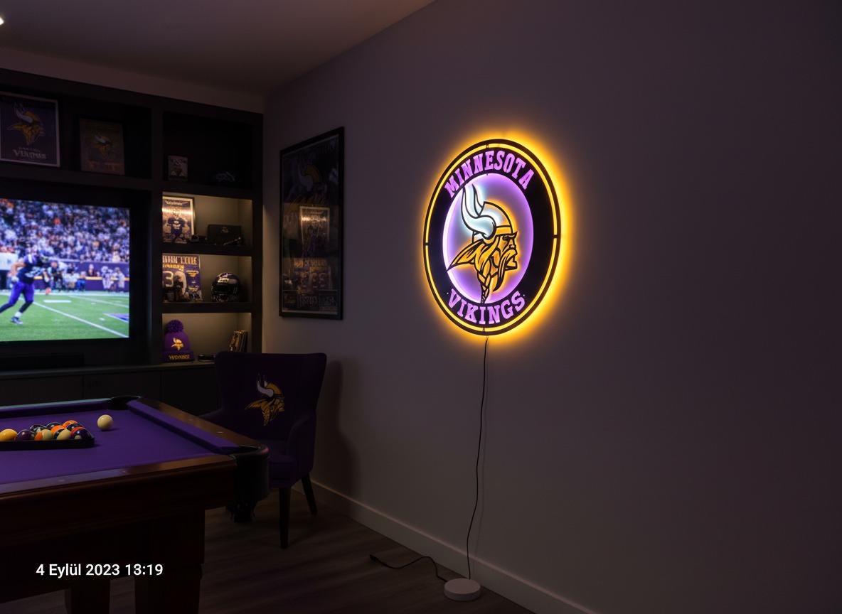 Handmade Minnesota Vikings Metal Wall Art – NFL Game Room Decor