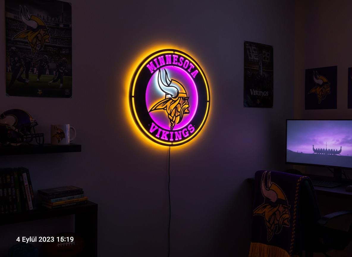 Handmade Minnesota Vikings Metal Wall Art – NFL Game Room Decor