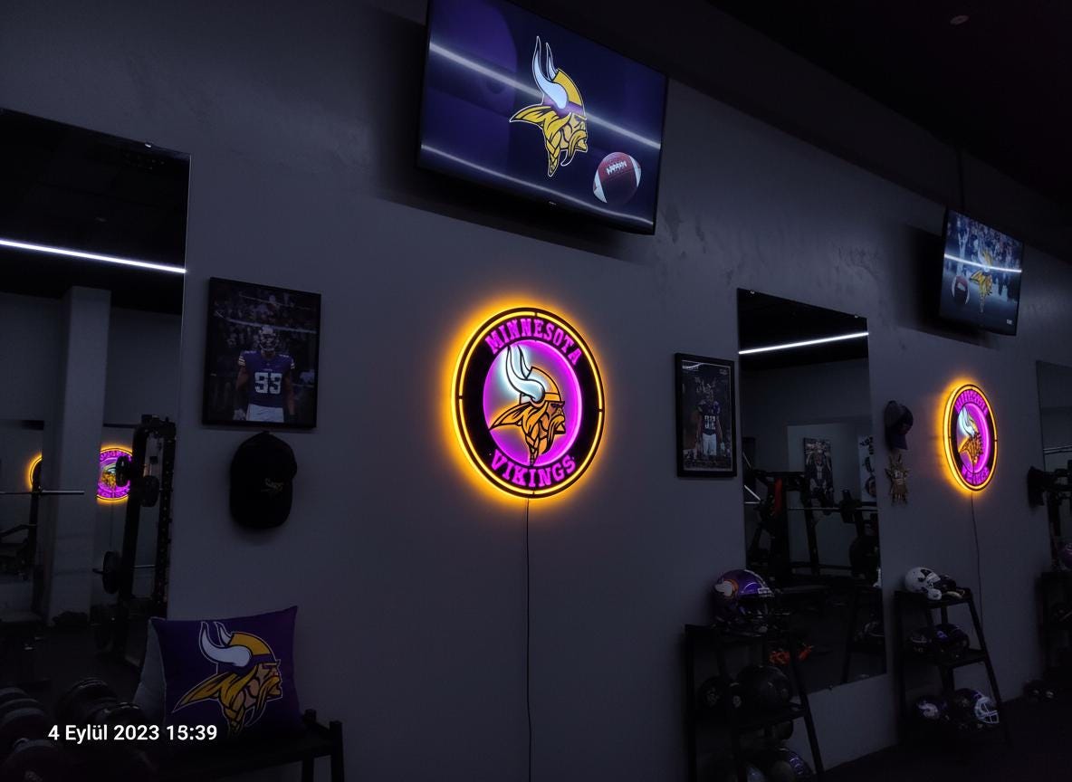 Handmade Minnesota Vikings Metal Wall Art – NFL Game Room Decor
