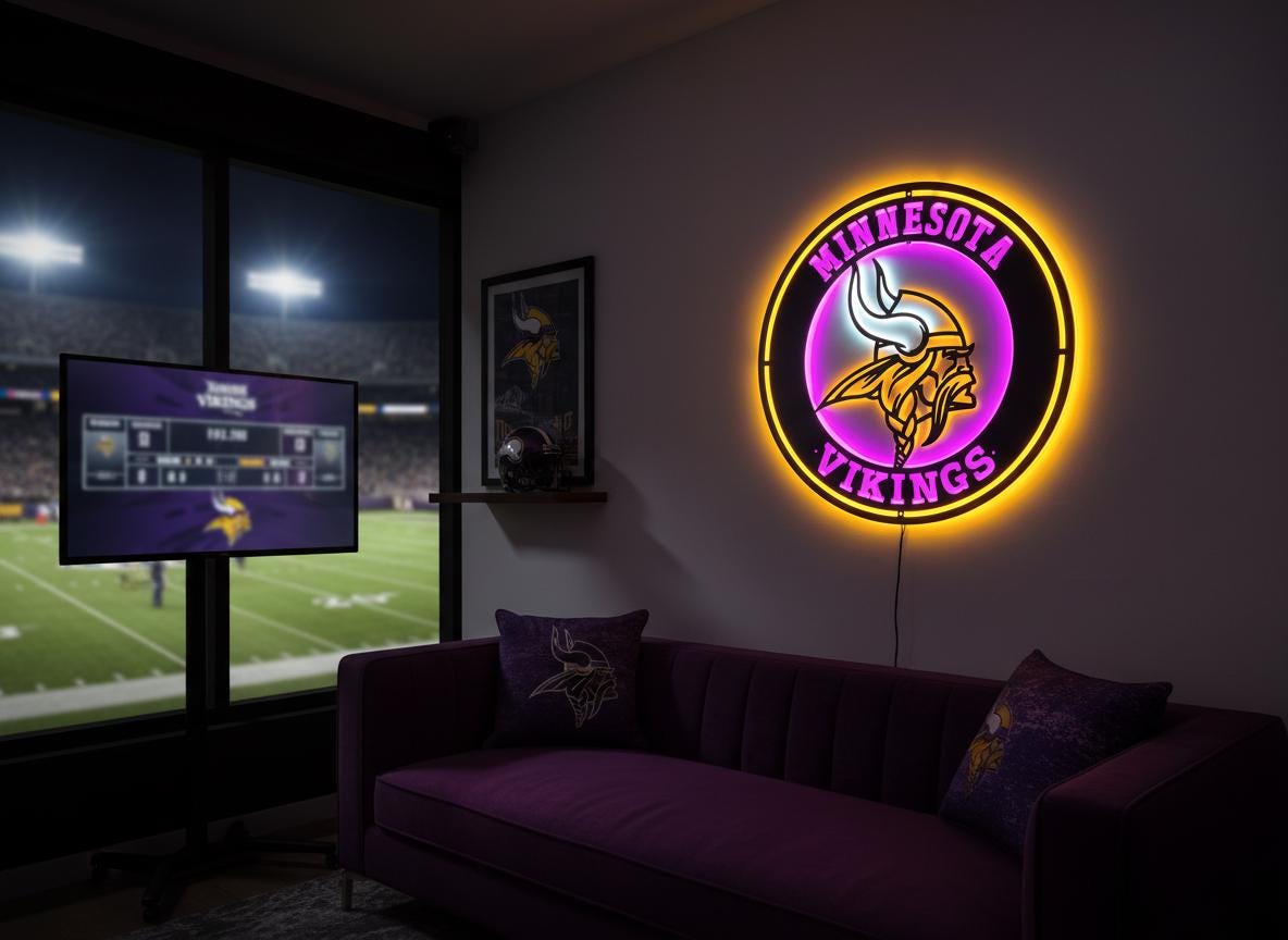 Handmade Minnesota Vikings Metal Wall Art – NFL Game Room Decor