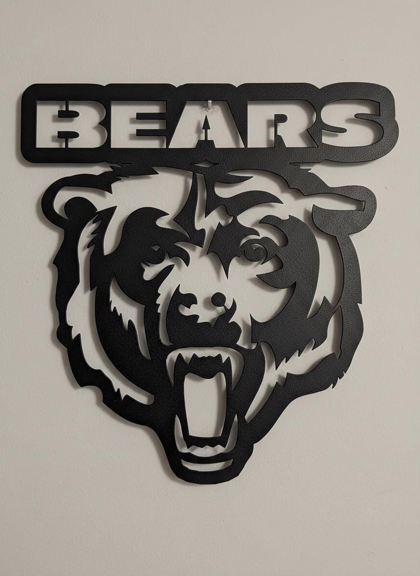 Chicago Bears Wall Art - Team Logo Game Room Decor - NFL Fan Gift