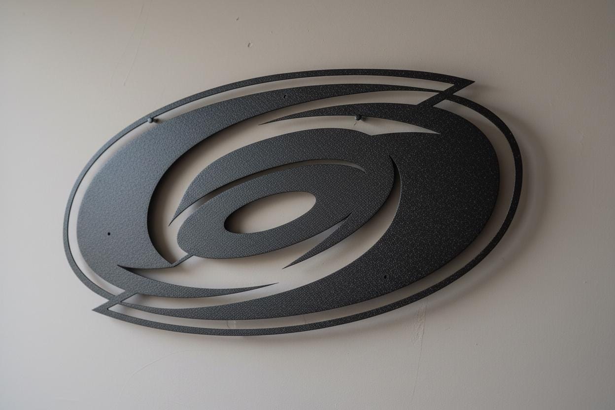 Carolina Hurricanes Wall Art - NHL Hockey Team Logo Man Cave Decor Gift
