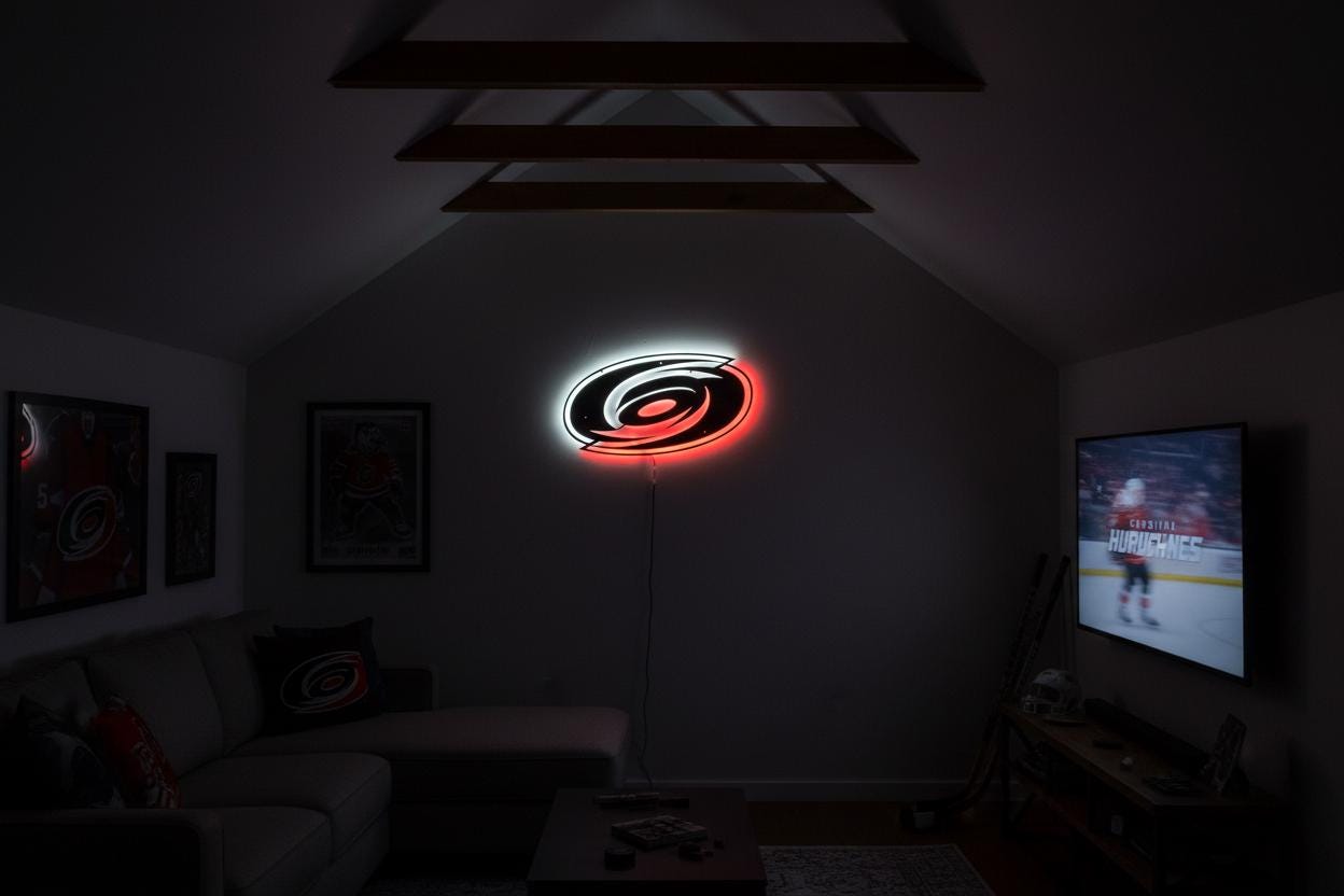 Carolina Hurricanes Wall Art - NHL Hockey Team Logo Man Cave Decor Gift