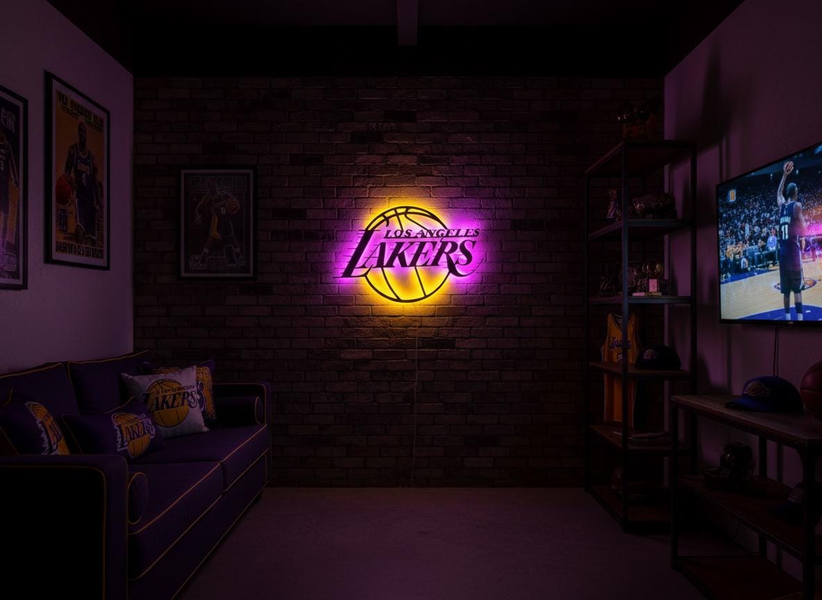NBA Wall Art - Los Angeles Lakers Logo Game Room Man Cave Decor