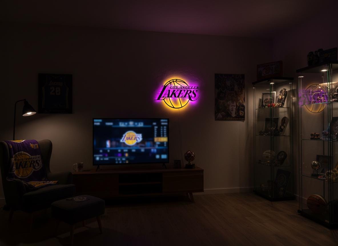 NBA Wall Art - Los Angeles Lakers Logo Game Room Man Cave Decor