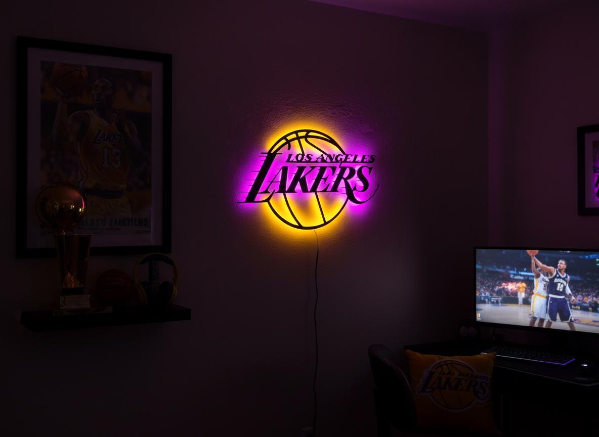 NBA Wall Art - Los Angeles Lakers Logo Game Room Man Cave Decor