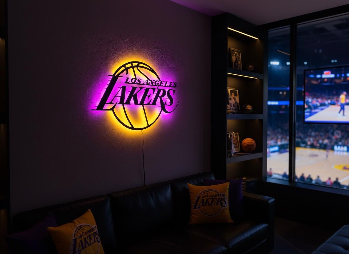 NBA Wall Art - Los Angeles Lakers Logo Game Room Man Cave Decor