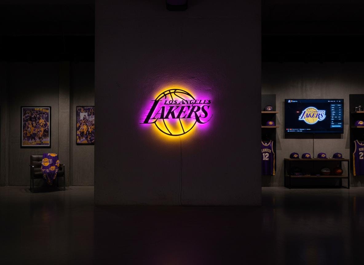 NBA Wall Art - Los Angeles Lakers Logo Game Room Man Cave Decor