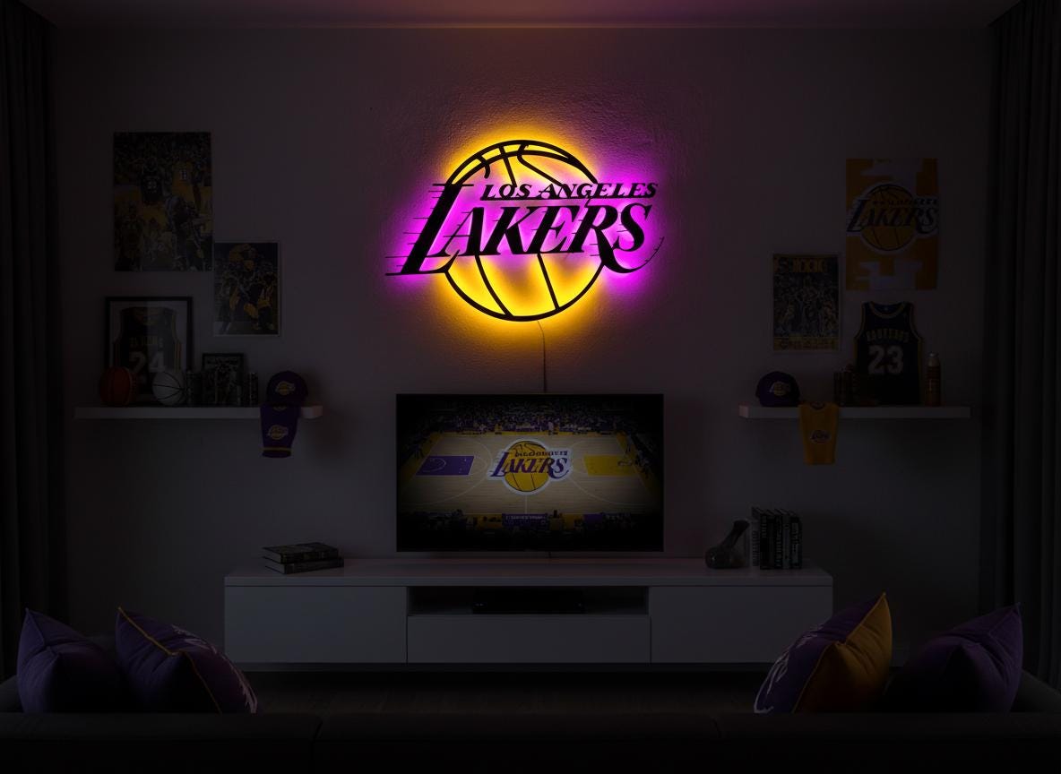 NBA Wall Art - Los Angeles Lakers Logo Game Room Man Cave Decor
