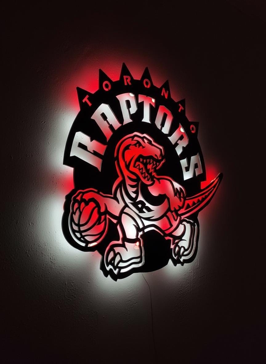 Toronto Raptors Wall Art - NBA Team Logo Basketball Game Room Decor Gift