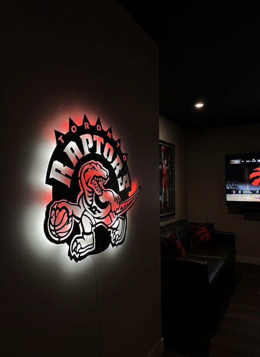 Toronto Raptors Wall Art - NBA Team Logo Basketball Game Room Decor Gift