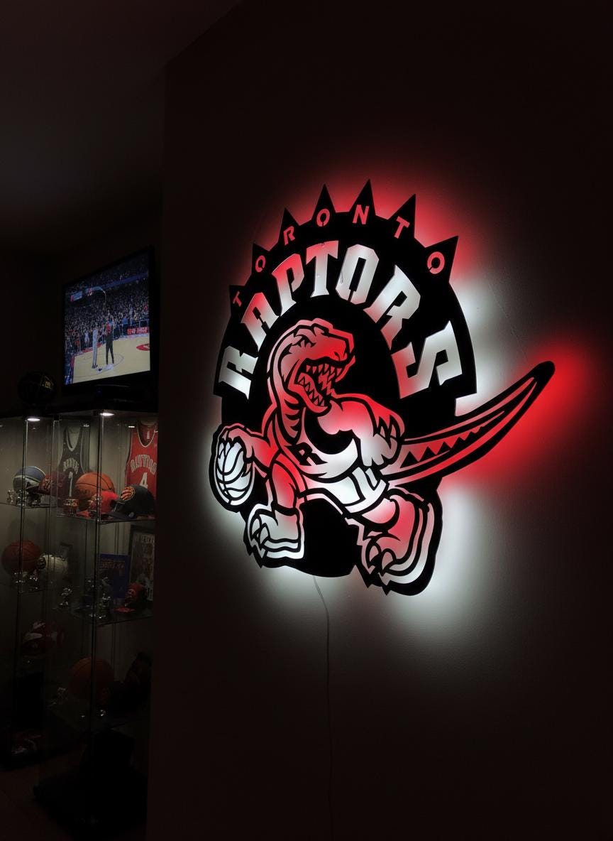 Toronto Raptors Wall Art - NBA Team Logo Basketball Game Room Decor Gift