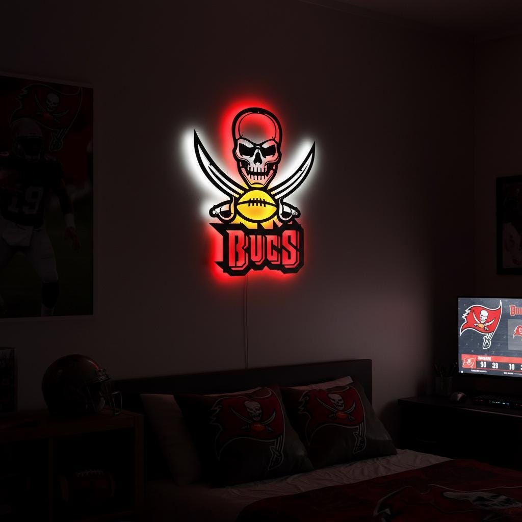 Tampa Bay Buccaneers Wall Art - NFL Team Logo Game Room Decor Gift