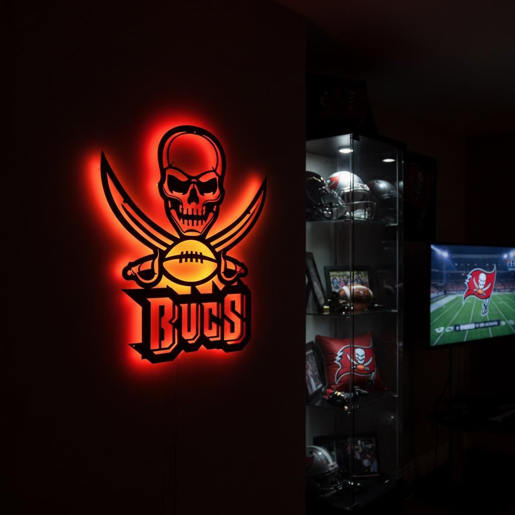 Tampa Bay Buccaneers Wall Art - NFL Team Logo Game Room Decor Gift