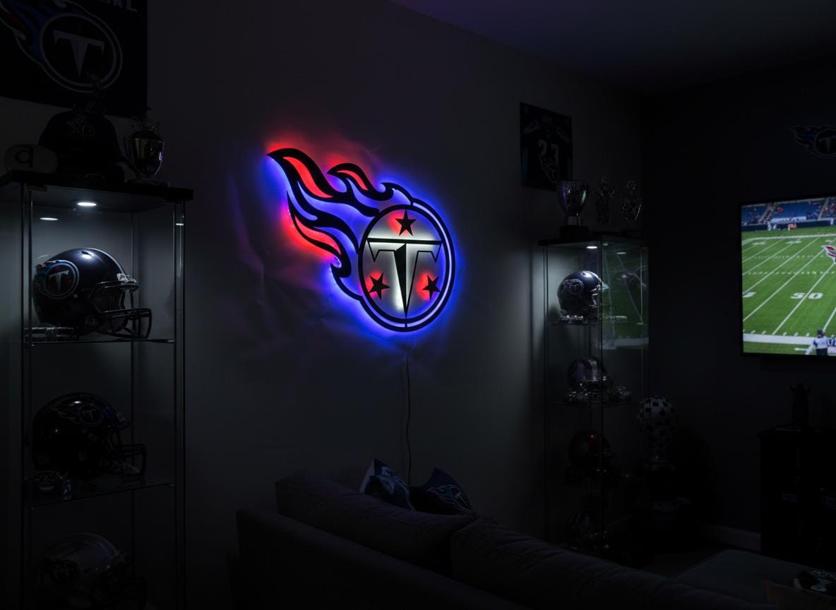 Tennessee Titans Wall Art - Football Team Logo Home Decor Gift