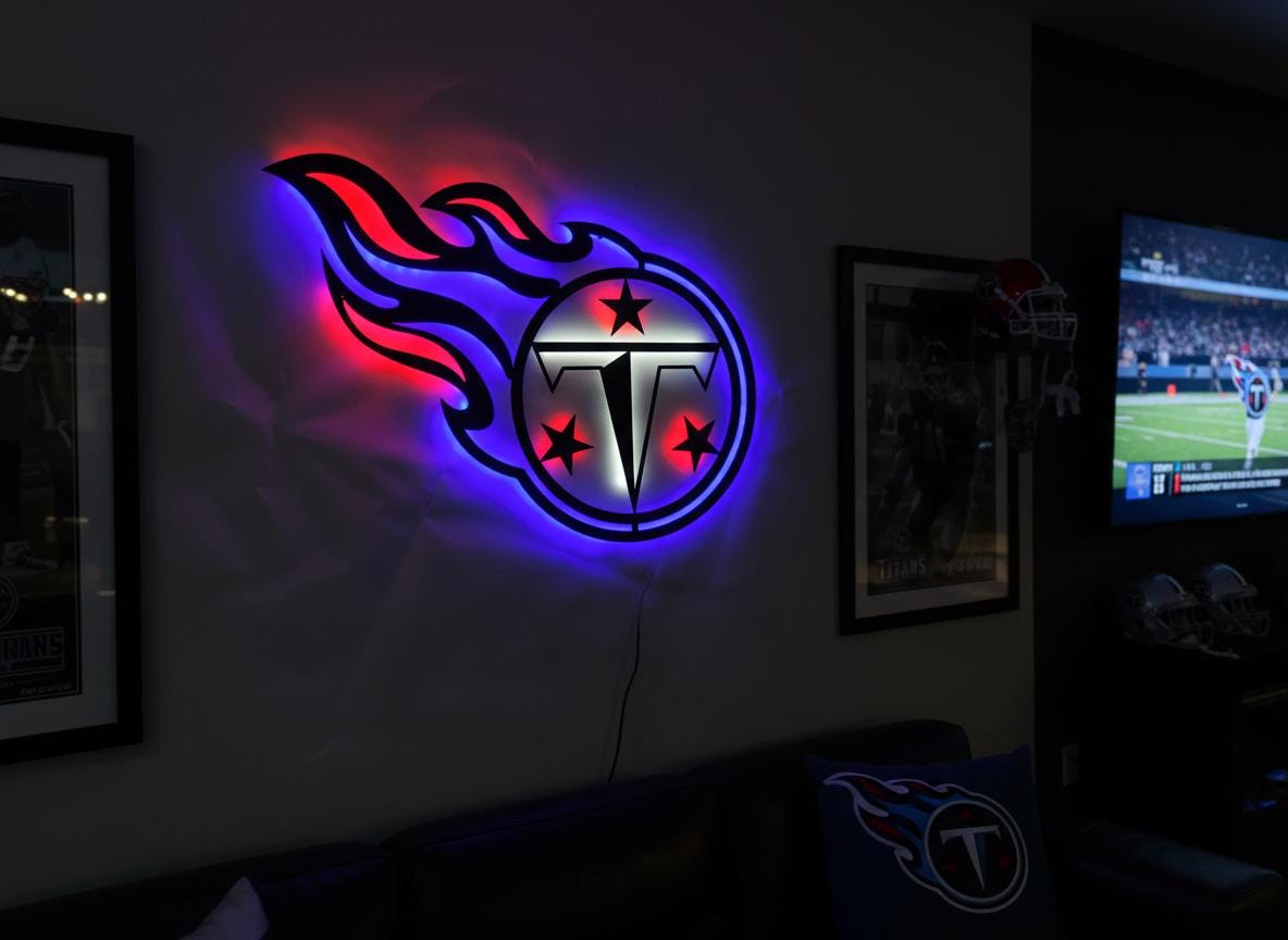 Tennessee Titans Wall Art - Football Team Logo Home Decor Gift