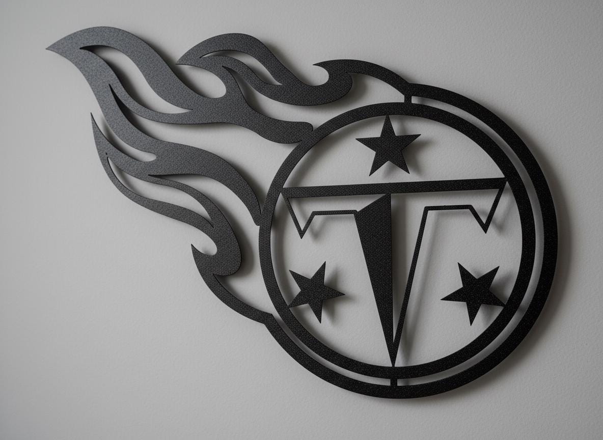 Tennessee Titans Wall Art - Football Team Logo Home Decor Gift